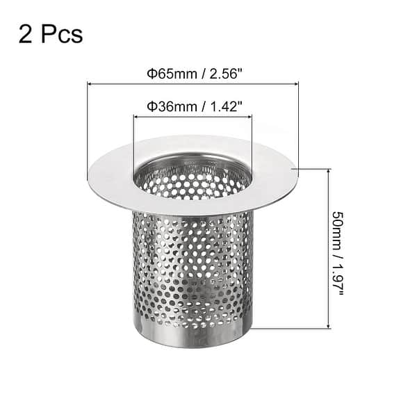 2Pcs Bathroom Sink Strainer, Fit for Drain Hole, 50mm/1.97" Deep - Bed ...
